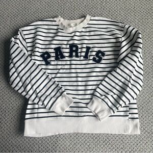 H&M striped black & white PARIS sweatshirt